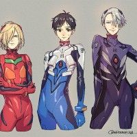 #YuriOnIce en #Evangelion #Dessin whitemop_jog #Anime #Manga