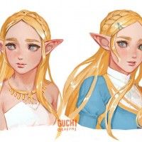 #Portraits #Princesse #Zelda #Dessin Guchi #JeuVideo