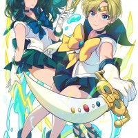 #SailorMoon #SailorUranus #SailorNeptune #Dessin #Fanart ugs_kotatsu #Manga