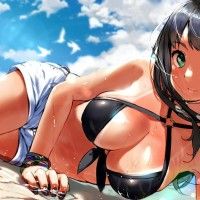 #Fille plage #Dessin freeskecth555 #Manga