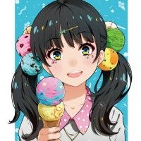 #Fille glace été #Vacances #Dessin ramlabo #Manga