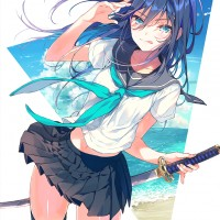 #Fille écolière sailor #Katana #Dessin aosorayuri24 #Manga