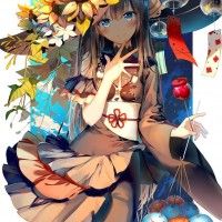 #Fille #Chapeau #fleurs #Dessin burittohiroba #Manga