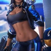 #Overwatch Pharah en motarde #Dessin #Fanart #Sakimichan #JeuVideo