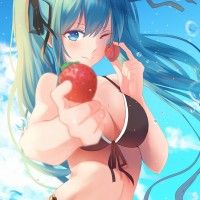 #Fille #MaillotDeBain #HatsuneMiku #Vocaloid #Dessin menghuan tian #Manga