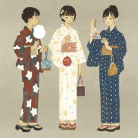 #Fille #Kimono #Yukata #Japonaise #Dessin J_KMOR #Vêtement