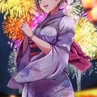 #Fille #Kimono feu d'artifice #Fireworks #Hanabi #Dessin dragooooooooon #Vêtement #Manga