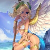 #Overwatch Mercy à la #Plage #Dessin Helixel #JeuVideo #Manga