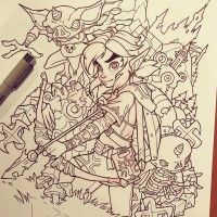 #Link #Zelda #Dessin #ChrissieZullo #Feutre calibré #PigmaMicron #Encrage #JeuVideo