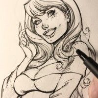 #AmazingSpiderman #MaryJaneWatson #Dessin #JScottCampbell #Feutre #Pitt #FaberCastell #Encrage #EncreDeChine #Mary_jane #Comic