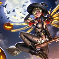 #Halloween #Overwatch #Mercy #Sorcière #Dessin #Fanart #Liangxing #JeuVideo