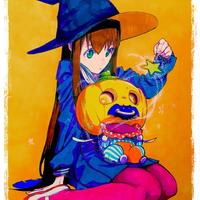 #Halloween #Sorcière #Citrouille #Dessin 328_ryo #Manga
