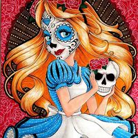 Sugar Skull Alice Dia De Los Muertos #Dessin Sarah Jane Klimek
