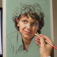 #StrangerThings #MillieBobbyBrown #Portrait #Dessin Dave Porter #Crayon #Pastel