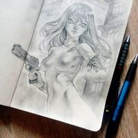 #Fille cyberpunk SF #Fantasy #Dessin hisekai #Portemine #FaberCastell gripmatic #ScienceFiction #Manga