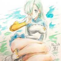 #SevenDeadlySins #NanatsuNoTaizai #ElizabethLiones #Dessin à l'#Aquarelle aleos696 #Manga #Animation #Anime