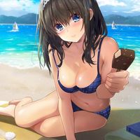 #Fille #MaillotDeBain #Glace #Plage #été #Vacance #Dessin cercle Dandypocky #Manga