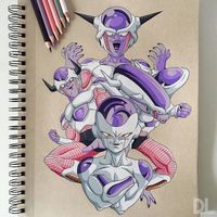 #DragonBall Z #Freezer #Dessin dl illustrator #Carnet #Strathmore #CrayonDeCouleur #DragonBallZ #Manga #Anime #Animation