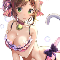 #Fille #Chat #MaillotDeBain #Dessin PinB_ #Manga