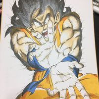 Yamcha #Dessin sur #Shikishi #Mangaka dragongarowlee #DessinSurShikishi