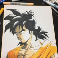 Yamcha #Dessin sur #Shikishi #Mangaka dragongarowlee #DessinSurShikishi #DragonBall