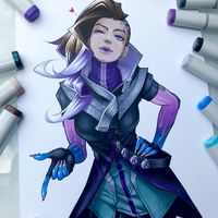 #Overwatch #Sombra #Dessin #Fanart Reyhan #Feutre #Copic sketch #Colorisation #JeuVideo