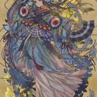 #Dessin #Fille #Kimono #papillon #Eventail - Artist : 七原しえ@イラストレーター - Twitter : @nanaharasie #Manga