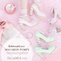 Des chaussures avec des talons en forme de #macarons #Kawaii #Fashion #Mode #Lolita