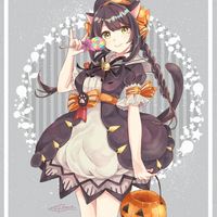 #Dessin #Fille #Chat #Manga #Halloween - Artiste : はちみつ お仕事募集中 - Twitter : @__tofu__