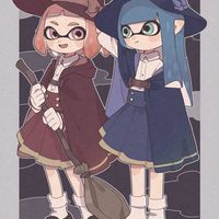 #Dessin #Splatoon #Sorcière #Halloween - Artiste : よしはる - Twitter : @kaiwaresan44 #Fête #Manga #JeuxVideo #Nintendo