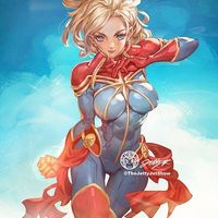 #Dessin #CaptainMarvel - Artiste : TheJettyJetShow - Twitter : @TheJettyJetShow #Comic