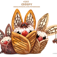 #Dessin chauve-souris #Halloween crêpe #Kawaii - Artiste : Piper Thibodeau - Twitter : @Piper_Thibodeau