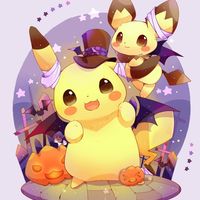 #Dessin #Pokemon #Halloween - Artiste : ushiinu - Twitter : @ushiinu2 #Pikachu #JeuVidéo #Nintendo #Manga #Fête