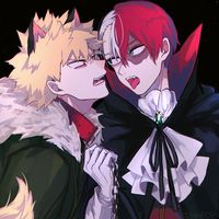 #Dessin #MyHeroAcademia #Vampire #Loupgarou - Artiste : じょめ - Twitter : @unphajmc #Anime #Manga #KatsukiBakugo #ShotoTodoroki