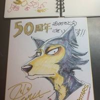 dessin sur shikishi manga Beastars mangaka Paru Itagaki