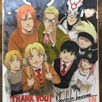 Dessin sur shikishi Voyage au centre de la Terre mangaka Norihiko Kurazono