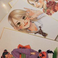 dessin sur shikishi Yuki Suetsugu mangaka Chihayafuru