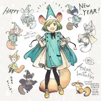 dessin nouvel an 2020 par Kamome Shirahama mangaka L'Atelier des Sorciers