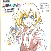 dessin sur shikishi Shirobaki anime animation