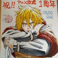 dessin sur shikishi Vinland Saga Thorfinn