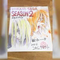 dessin sur shikishi Vinland Saga saison 2 anime