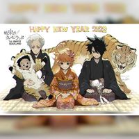 Nouvel An 2022 dessin Demizu Posuka mangaka The Promised Neverland