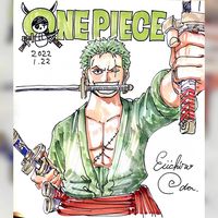dessin Roronoa Zoro One Piece mangaka Eiichiro Oda