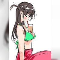 Hands free Bubble Tea Challenge de Chizuru Mizuhara par Reiji Miyajima mangaka de Rent A Girlfriend