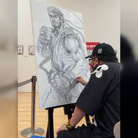 dessin Ryu par Akira Yasuda chara designer jeu vidéo Street Fighter Capcom