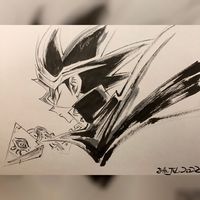 dessin hommage à Kazuki Takahashi mangaka Yu-Gi-Oh! par Junichi Hayama