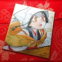 dessin sur shikishi par Daruma Matsuura mangaka Kasane