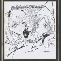 dessin sur shikishi par Yosuke Kaneda mangaka Romio vs Juliet et Kamome Shirahama L'Atelier des sorciers