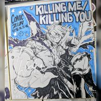 Dessin sur Shikishi Killing Me Killing You mangaka Imomushi Narita