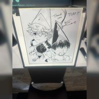 dedicace sur shikishi Kamome Shirahama mangaka L'Atelier des sorciers Toronto